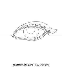Female Eye Continuous single drawn one line vector illustration