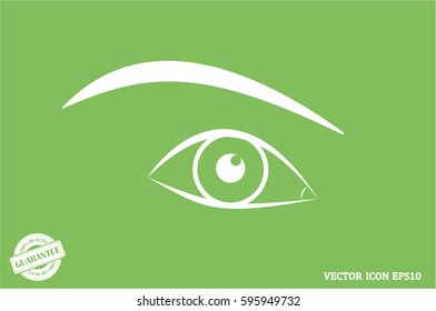 female eye, eyebrow icon vector