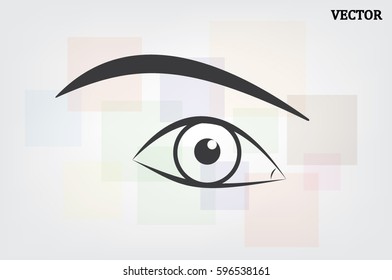female eye, eyebrow icon vector