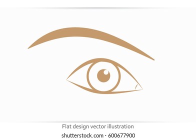 female eye, eyebrow icon vector