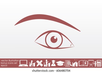 female eye, eyebrow icon vector