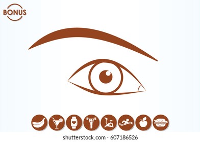 female eye, eyebrow icon vector