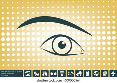 female eye, eyebrow icon vector