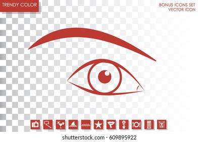 female eye, eyebrow icon vector