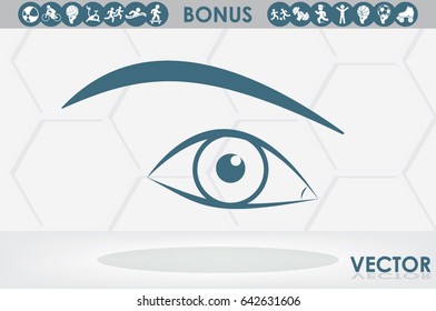 female eye, eyebrow icon vector