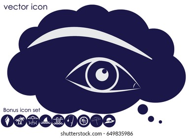 female eye, eyebrow icon vector