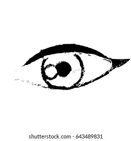 female eye optic cartoon icon sketch