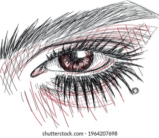 Female eye - Original sketch art