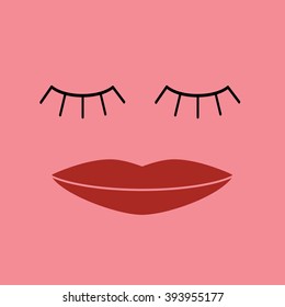 Female Eyelashes and Lips
