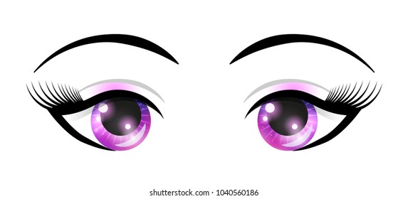 Female eyes with elements of space. Vector fashion illustration for your design.