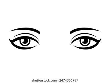 female eyes open vector illustration