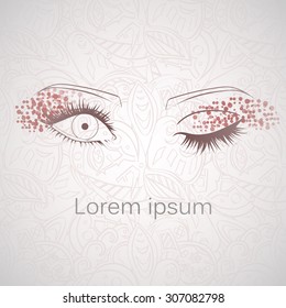 Female eyes outline