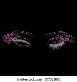 Female eyes outline