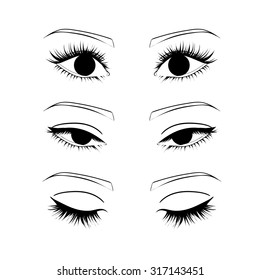 Female eyes outline