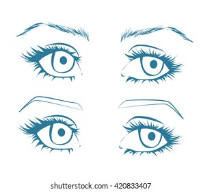 Female eyes outline