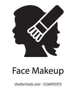 Female face with application of makeup depicting face makeup 