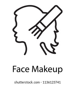 Female face with application of makeup depicting face makeup 