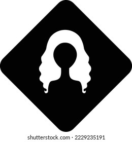 Female Face and beauty icon. Editable vector illustration.