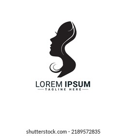 Diseño vectorial del logotipo de belleza facial femenina 