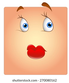Female Face Box Smiley