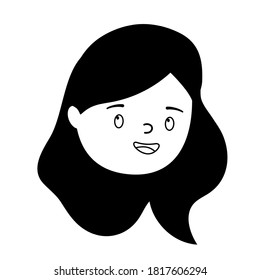 female face character cartoon isolated design white background vector illustration line style
