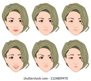 Female face characters