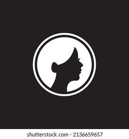 Female Face In Circle  logo icon design Royalty Free Vector Image