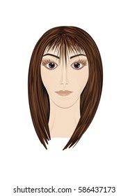 female face close-up isolated on a white background art creative vector element for design