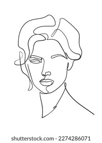 Las Mujeres Enfrentan Un Dibujo De Línea Continuo. Bueno para imprentas, camisetas, pancartas, diseño de eslogan estilo gráfico moderno