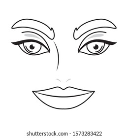 Female face design, Expression character caricature facial emotion and human theme Vector illustration