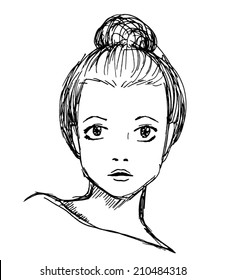 Female Face Drawing