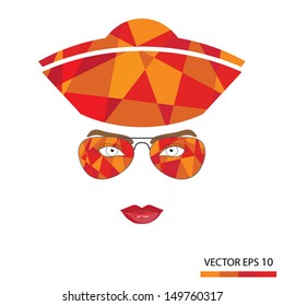 Female face with glasses