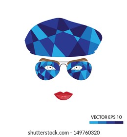 Female face with glasses