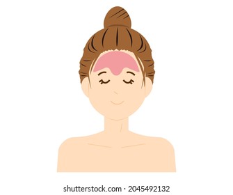 Female face. Hair loss location. Vector illustration.