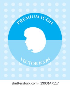 Female Face Icon for Web. Application, Software & Graphic Design.