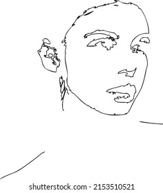 female face line art illustration