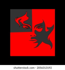 ilustración vectorial de la línea frontal femenina