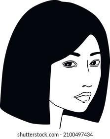 Female Face Line Art Vector Woman Stock Vector (royalty Free 