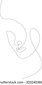 Female Face Line Art, Wall Art Print, Wall Decor, Minimalist Print, Woman minimal sketch drawing, Abstract Single Line