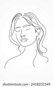 Female Face Line Art, Wall Art Print, Wall Decor, Minimalist Print, Woman minimal sketch drawing, Abstract Single Line