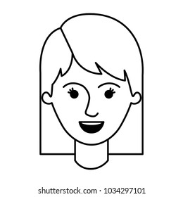 female face with mid lenght hair in monochrome silhouette