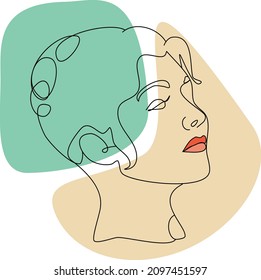 female face oneline poster pink lips colour background