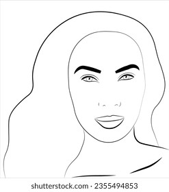 female face portrait eyes nose lips hair