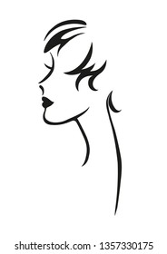 Female face in profile
