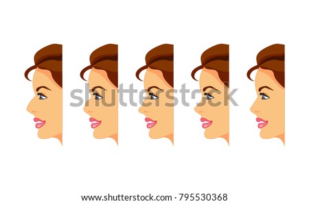 female face profile different types nose stock vector royalty free