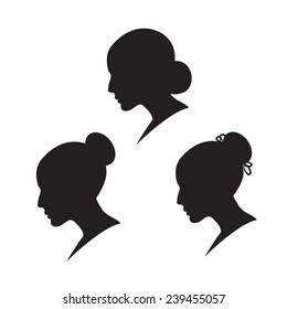 Female face set. Profile 3