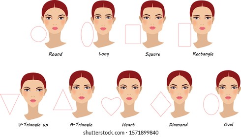 Female Face Shapes Girl Faces Diversity Stock Vector (Royalty Free ...