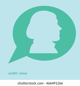 Female face silhouette in profile