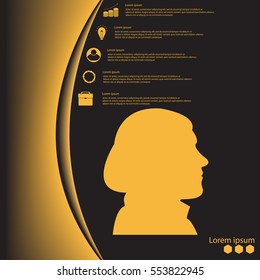 Female face silhouette in profile