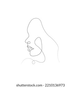 Vector de una sola línea de cara femenino